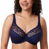 DELIMIRA Women's Minimizer Full Coverage Lace Bras Blueberry 46DD view 1