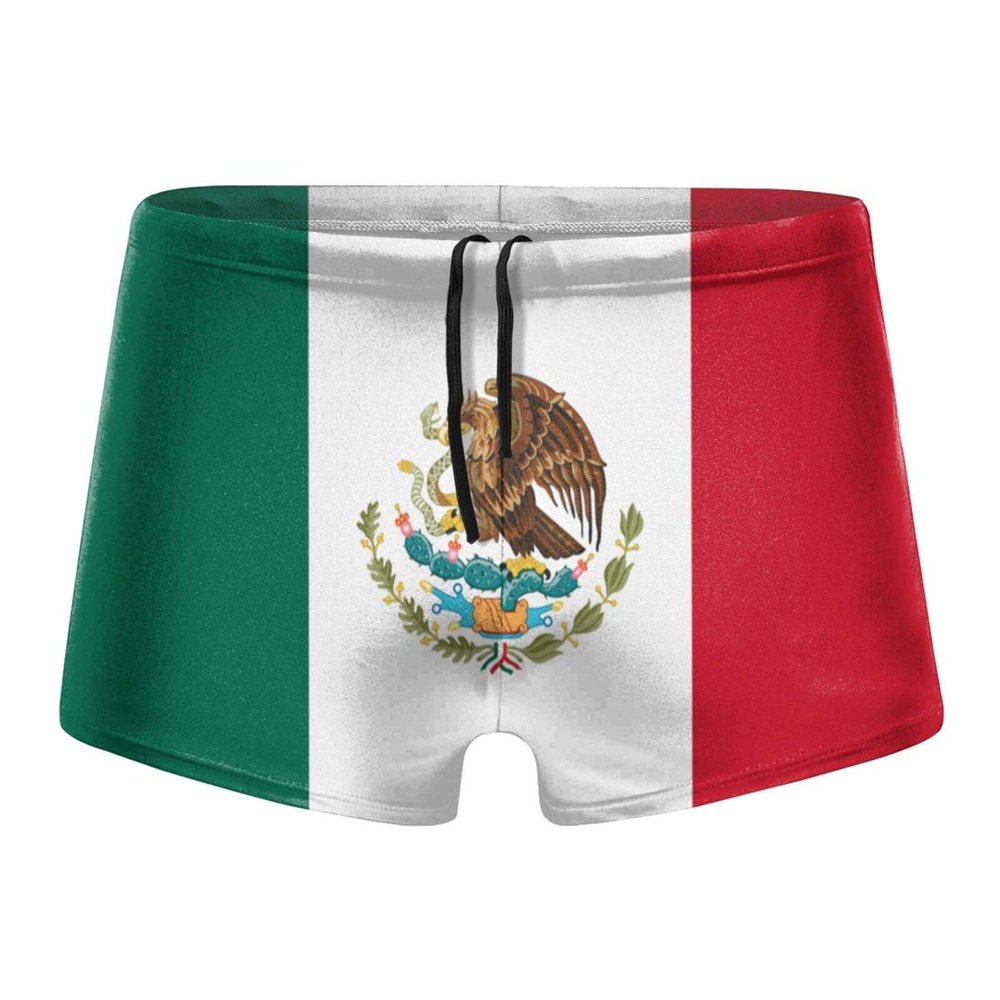 Alpsport Men'S Flag of Mexico Swimwear Boxer Briefs Swim Trunk Triangle Thong Bikini Swimsuit