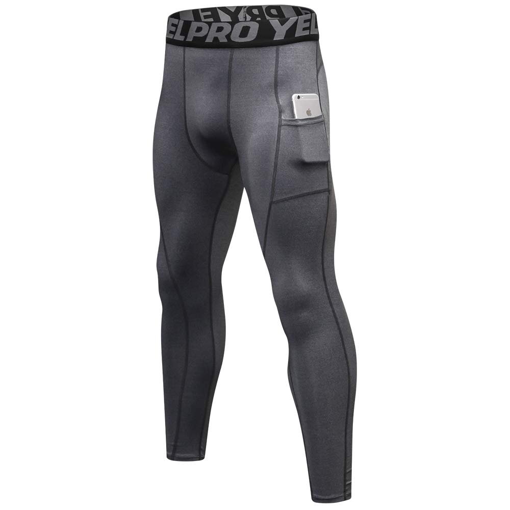 Queerier Mens Compression Pants Workout Leggings Baselayer Cool Dry Running Tights for Sports Yoga