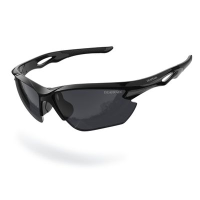 DEAFRAIN Polarized Sports Sunglasses for Men Women Cycling Running Fishing Baseball Driving Black Glasses TR90 Unbreakable Frame UV Protection