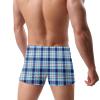 Alpsport Men'S Blue Thin Line Grid Swimwear Boxer Briefs Swim Trunk Triangle Thong Bikini Swimsuit view 4