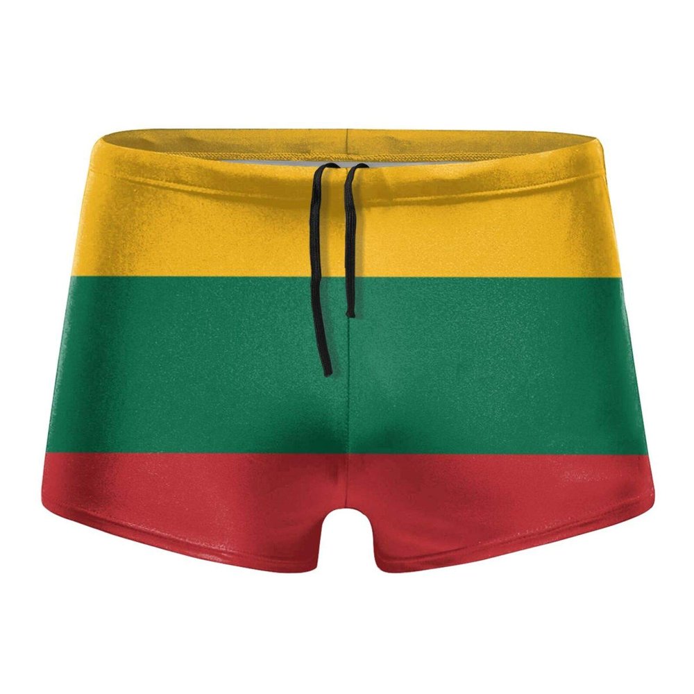 Alpsport Men'S Flag of Lithuania Swimwear Boxer Briefs Swim Trunk Triangle Thong Bikini Swimsuit