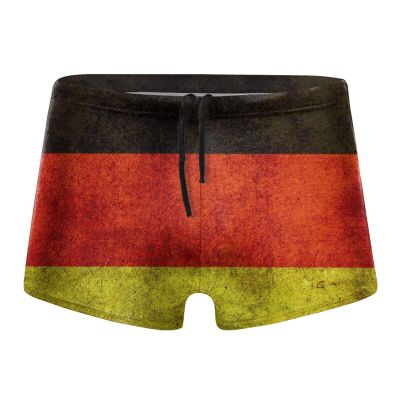 Alpsport Men'S Germany Flag Swimwear Boxer Briefs Swim Trunk Triangle Thong Bikini Swimsuit