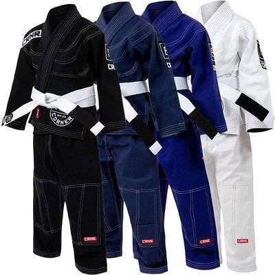 Combat Corner Kids BJJ GI v6 Ultra Light Preshrunk IBJJF Approved Brazilian Jiu Jitsu for Boys and Girls | Free BJJ Gi White Belt (Black, Y-2)