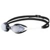 ARENA Unisex Adult Cobra Swipe Racing Swim Goggles for Men and Women Polycarbonate Mirror Lens Hydrodynamic Design, Silver/White view 1