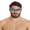 ARENA Unisex Adult Cobra Swipe Racing Swim Goggles for Men and Women Polycarbonate Mirror Lens Hydrodynamic Design, Silver/White view 3