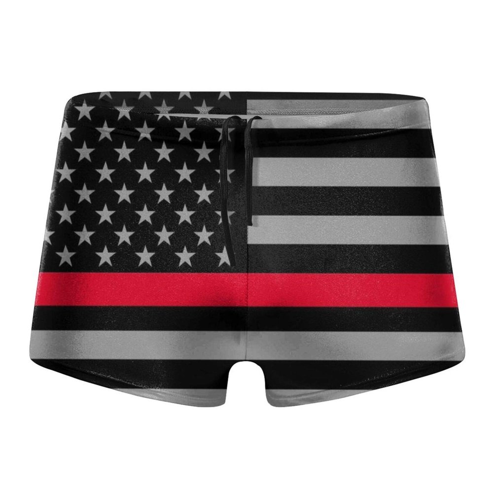 Alpsport Men'S American Flag Swimwear Boxer Briefs Swim Trunk Triangle Thong Bikini Swimsuit