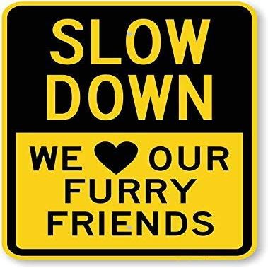 The Sign Studio - 18 x 24  Slow Down Sign: We ? Our Furry Friends