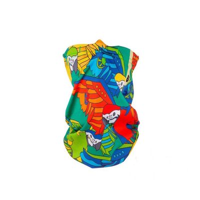 RESPILON R-Shield Kids Neck Gaiter with Filter to Reduce Wildfire Smoke, Exhaust Fumes, Dust and Pollen (Parrot)