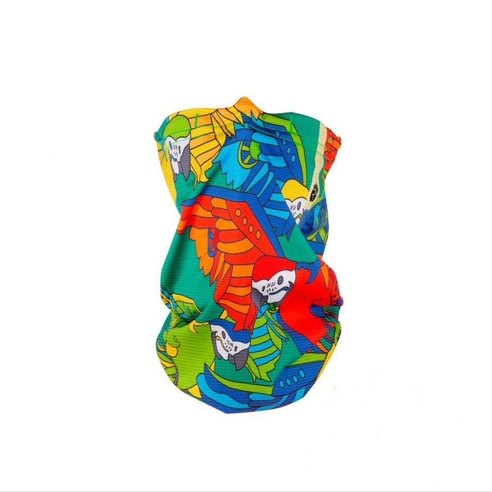 RESPILON R-Shield Kids Neck Gaiter with Filter to Reduce Wildfire Smoke, Exhaust Fumes, Dust and Pollen (Parrot)