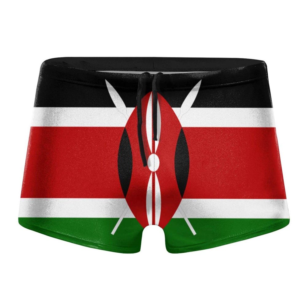 Alpsport Men'S Kenya Flag Swimwear Boxer Briefs Swim Trunk Triangle Thong Bikini Swimsuit