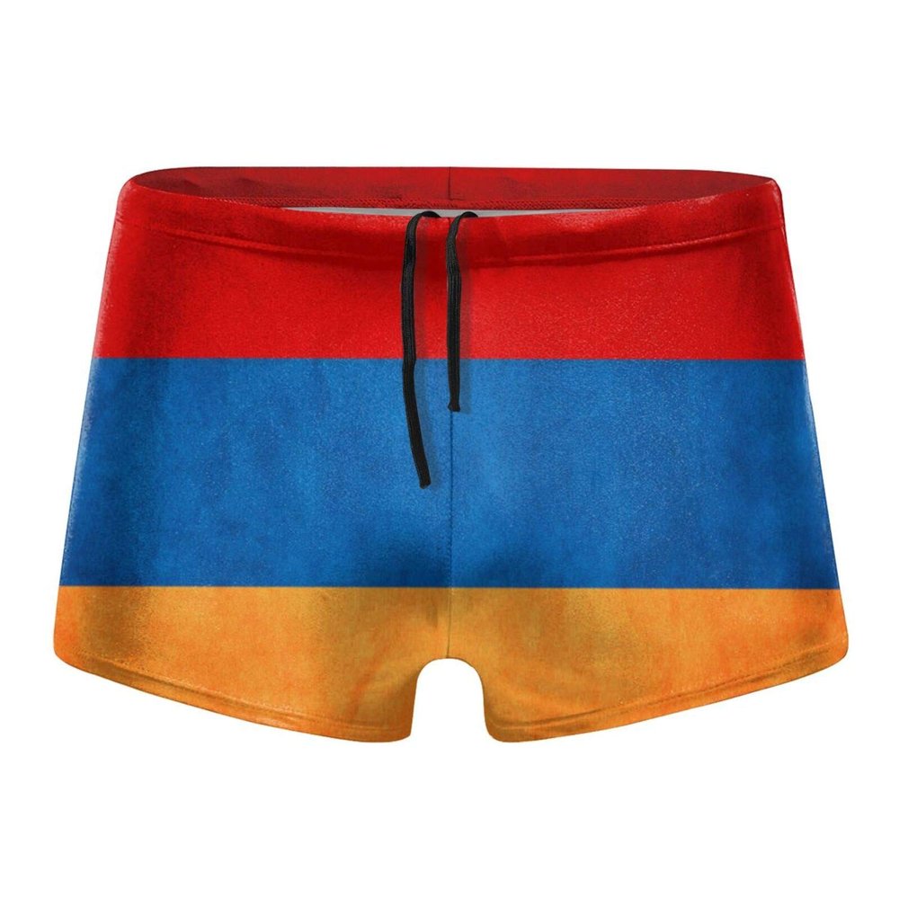 Alpsport Men'S Armenia Grungy Flag Swimwear Boxer Briefs Swim Trunk Triangle Thong Bikini Swimsuit