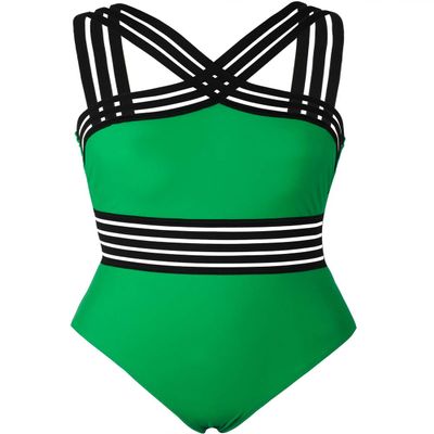 Hilor Push Up Bathing Suits for Women Sexy Slimming One Piece Swimsuits Summer Swimming Suits Green M/US8-10