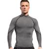 Men's Compression Shirts Long Sleeve Athletic Workout Tops Gym Undershirts Active Sports Baselayers Grey view 2