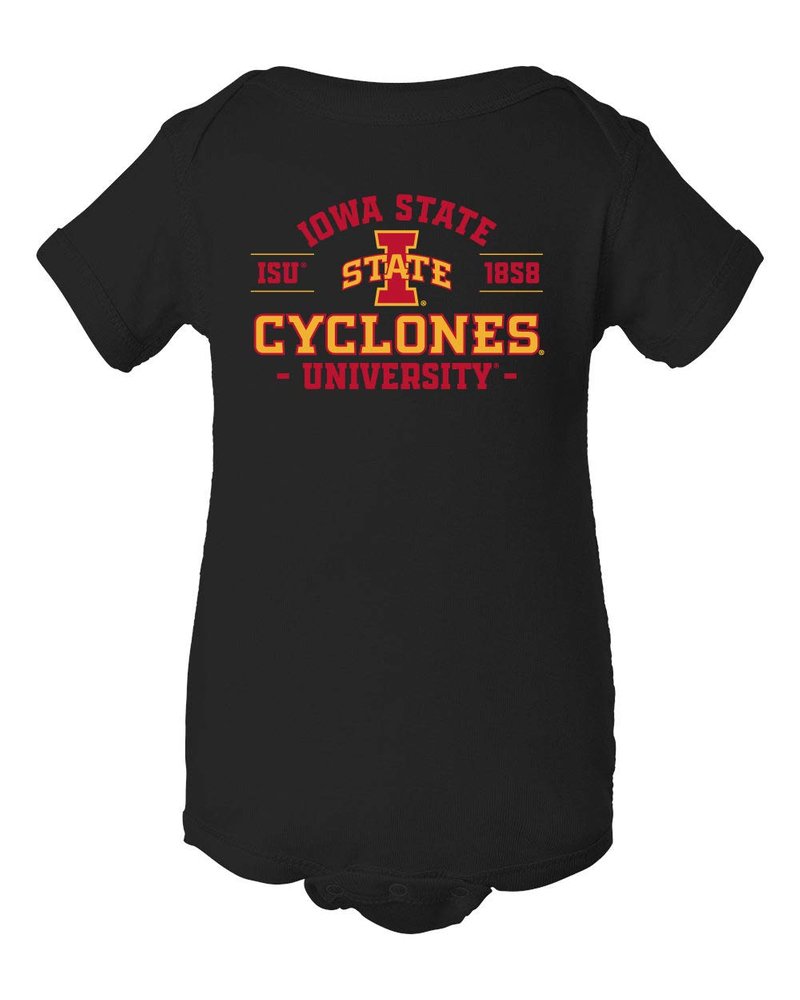 CornBorn Iowa State Cyclones Baby Bodysuit - Arch Iowa State 1858 - Black - 18M