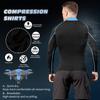 Men's Compression Shirts Long Sleeve Athletic Workout Tops Gym Undershirts Active Sports Baselayers B Blue view 4