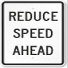The Sign Studio - 18 x 24  Slow Down Sign: Reduce Speed Ahead - .080 Aluminum - Made with Heavy Duty .080 Aluminum Metal - Weather Proof and Great for Exterior use view 1