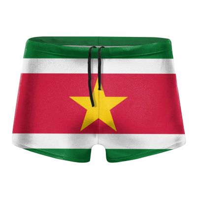 Alpsport Men'S Suriname Flag Swimwear Boxer Briefs Swim Trunk Triangle Thong Bikini Swimsuit