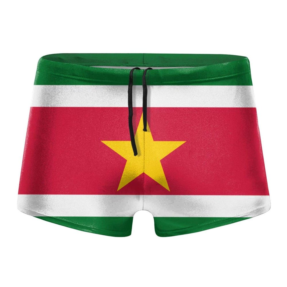 Alpsport Men'S Suriname Flag Swimwear Boxer Briefs Swim Trunk Triangle Thong Bikini Swimsuit