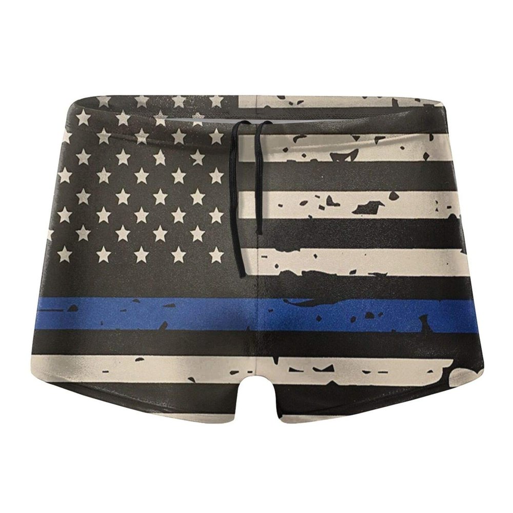 Alpsport Men'S USA Flag Swimwear Boxer Briefs Swim Trunk Triangle Thong Bikini Swimsuit