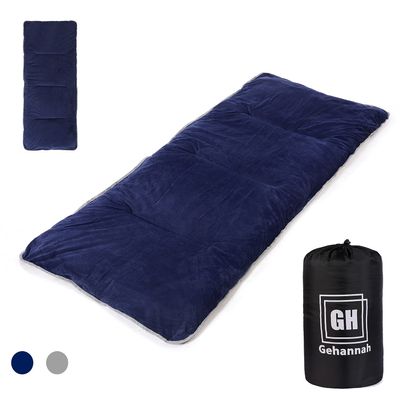 Gehannah Thick Camping Sleeping Pad, Soft Comfortable Microfiber Camping Cot Pads for Adults, Lightweight Foldable Sleeping mats for Traveling Hiking Backpacking Traveling Blue Large