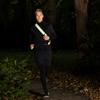 Navaris Reflective Sash - for Walking at Night, Cycling, Running - Reflector Gear with Pocket and Carabiner Clip for Men and Women - Yellow view 2