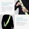 Navaris Reflective Sash - for Walking at Night, Cycling, Running - Reflector Gear with Pocket and Carabiner Clip for Men and Women - Yellow view 3