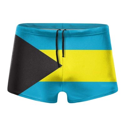 Alpsport Men'S Bahamas Flag Swimwear Boxer Briefs Swim Trunk Triangle Thong Bikini Swimsuit