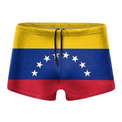 Alpsport Men'S Venezuela Flag Swimwear Boxer Briefs Swim Trunk Triangle Thong Bikini Swimsuit