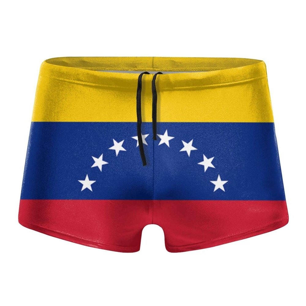 Alpsport Men'S Venezuela Flag Swimwear Boxer Briefs Swim Trunk Triangle Thong Bikini Swimsuit