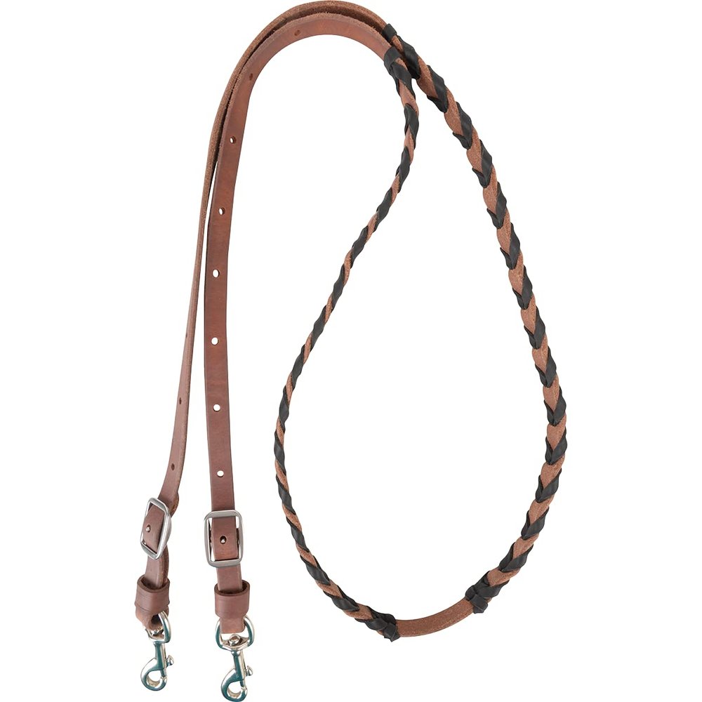 Martin Saddlery 3/4in Latigo Laced Barrel Rein Black 3/4IN