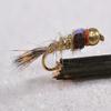 1 Doz - Bead Head Gold Ribbed Hares Ear Flash Back Mayfly Nymph Flies - Mustad Signature Fly Hook (Hook #18) view 1