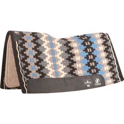 Classic 3/4in Zone Wool Top 32x34 Felt Saddle Pad Black/Malibu 32X34