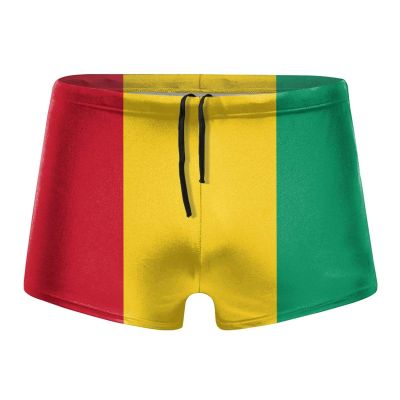 Alpsport Men'S Flag of Guinea Swimwear Boxer Briefs Swim Trunk Triangle Thong Bikini Swimsuit