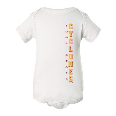 CornBorn Iowa State Cyclones Baby Bodysuit - Iowa State Cyclones Vertical - White - 18M