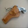 Azula Left Hand Custom Leather Molded Cross Draw Gun Holster for 1858 Remington Black Powder (Pietta, Uberti) 8" Revolver TAN Left Hand view 2