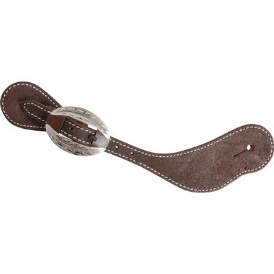 Martin Saddlery Cowboy Spurstraps with Santa Rosa Buckle, Chocolate, Large