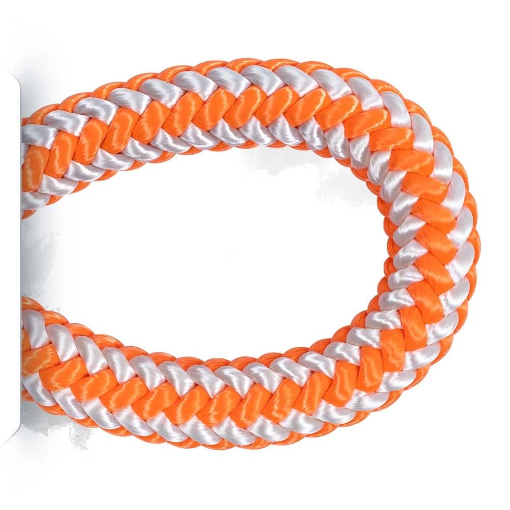 Pelican Rope 16-Strand 1/2 in (12.7 mm) Arborist-16 Rope - 7000 lbs MBS - Static Climbing Rope - Rescue Operations - High Visibility - 120 ft - Sewn Eye - Orange/White - Made in The USA