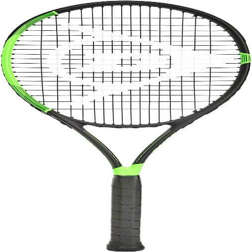 Dunlop Sports Elite 270 Pre-Strung Tennis Racket, 1/4 Grip, Black/Green