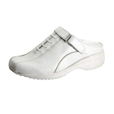 24 Hour Comfort Britney (1872) Women's Wide Width Leather Clogs White 8