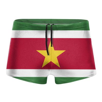 Alpsport Men'S Flag Suriname Swimwear Boxer Briefs Swim Trunk Triangle Thong Bikini Swimsuit