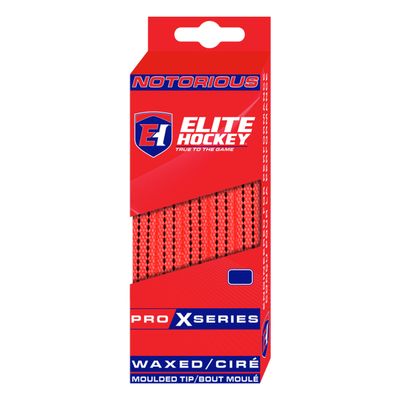 Elite Hockey, Notorious Pro X Series, Waxed Ice Hockey Skate Laces, One Pair (Red, 84 inches)