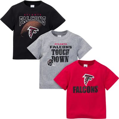 NFL Atlanta Falcons 3 Pack Short Sleeve Team Fan Tee Shirt, Black Atlanta Falcons New, 12 Months