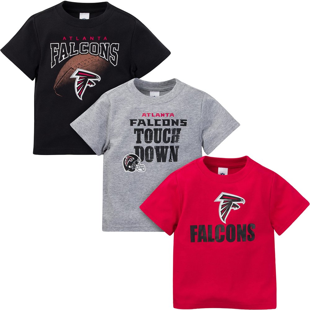 NFL Atlanta Falcons 3 Pack Short Sleeve Team Fan Tee Shirt, Black Atlanta Falcons New, 12 Months