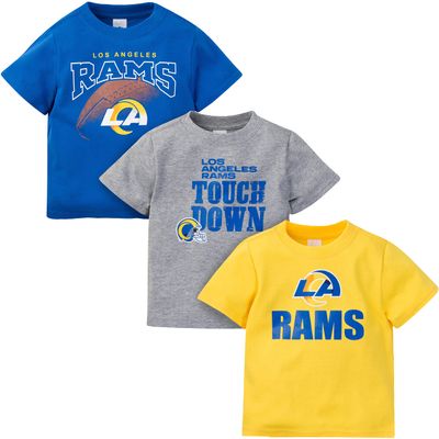NFL Los Angeles Rams 3 Pack Short Sleeve Team Fan Tee Shirt, Blue/Yellow/Grey Los Angeles Rams New, 12 Months
