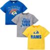 NFL Los Angeles Rams 3 Pack Short Sleeve Team Fan Tee Shirt, Blue/Yellow/Grey Los Angeles Rams New, 12 Months view 1