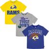 NFL Los Angeles Rams 3 Pack Short Sleeve Team Fan Tee Shirt, Blue/Yellow/Grey Los Angeles Rams New, 12 Months view 2