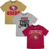 NFL San Francisco 49Ers 3 Pack Short Sleeve Team Fan Tee Shirt, red/Gold/Grey San Francisco 49Ers New, 12 Months view 2