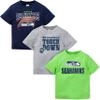 NFL Seattle Seahawks 3 Pack Short Sleeve Team Fan Tee Shirt, Blue/Green/Grey Seattle Seahawks New, 12 Months view 1