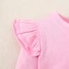 Magic Park 12M-14Y Baby Girl Blouse Toddler Short Long Ruffle T-Shirts Kids Girl Solid Color Tee Casual Tops for Girls (0032D_Pink, 2-3 Years) view 4